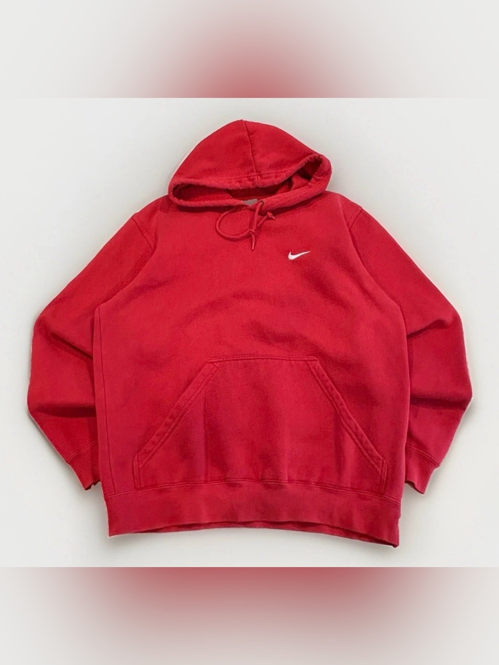 Vintage Y2K Nike Hoodie Size Medium Red Made in Canada 90s Athleisure Streetwear